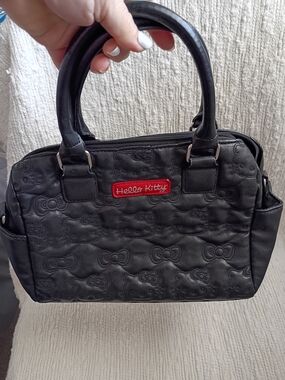 Hello Kitty Black Quilted Satchel Bag